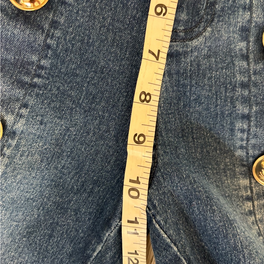 VENUS Dark Blue Straight Leg Jeans with Gold Button Detail Size 6 NWOT - Picture 7 of 9
